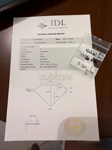 0.30 ct Natural Rough Diamond with IDL Certificate