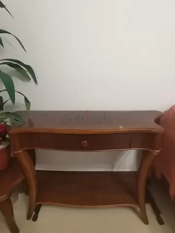 Wooden Console Table with Drawer and Lower Shelf - Classic Design
