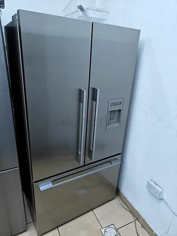 Fisher Pakele Stainless Steel French Door Fridge with Bottom Freezer and Water Dispenser