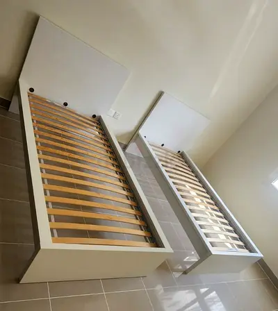 Ikea two single beds with mattresses available in perfect condition