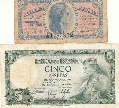 SPAIN CIRCULATED BANKNOTES 1937-1954