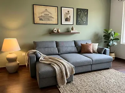 L-Shape Sofa Bed with Extra Storage
Comfortable Cushions
Modern Style
Left or Right Installation
Siz