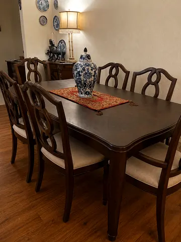 Elegant Wooden Dining Table with Chairs