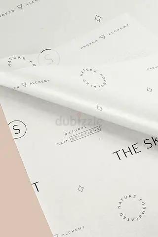 Unused branded tissue/wrapping paper sheets - pack of 3