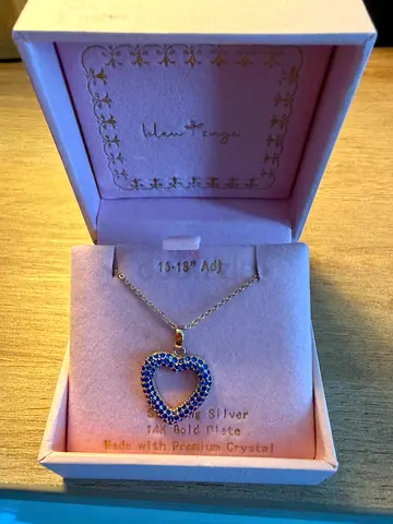 14K gold plated sterling silver crystal necklace