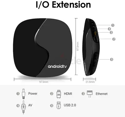 Android TV Box Media Player with HDMI, Ethernet and USB Ports