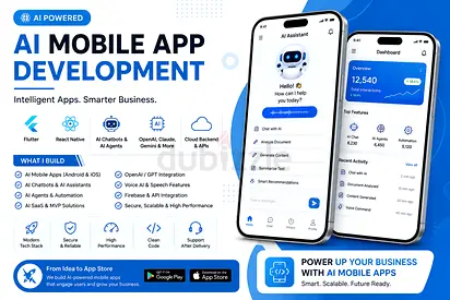 I will develop ai mobile app using flutter react native ai chatbot and ai agent