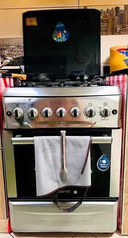 Stainless Steel 4-Burner Gas Cooker with Oven - Good Working Condition