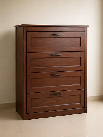 Classic 4-Drawer Dark Wood Dresser