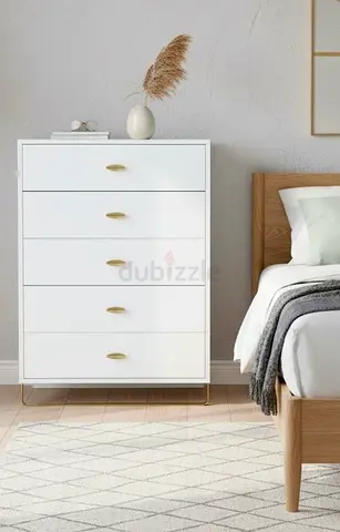 White Dresser with gold detail