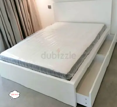 IKEA Malam double bed 140×200cm bed with 2 storage drawers underneath and Ikea mattress is available