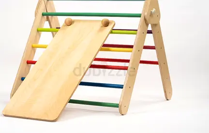 Wooden Pikler Triangle with Slide - Good Condition