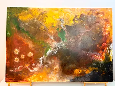 Large Original Textured Painting - Origins by Sheif Yusuf (100x70cm)