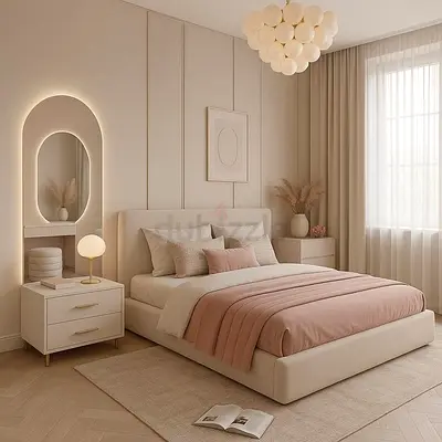Elegant beautiful 160*200 queen size Bed with side tables