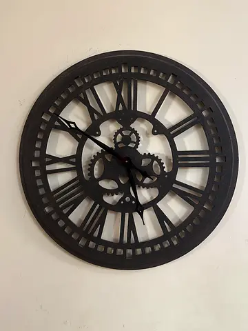 Large Wall Clock - Dark Wood Finish