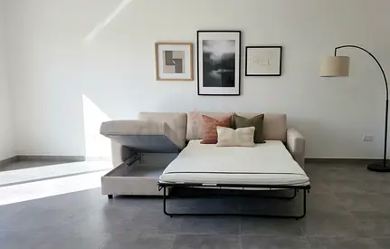 Multi-functional sofa bed designed for everyday comfort. Left and right side fitting options availab