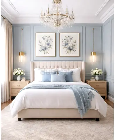 Light Beige Upholstered King Bed with Tufted Headboard - Modern Classic