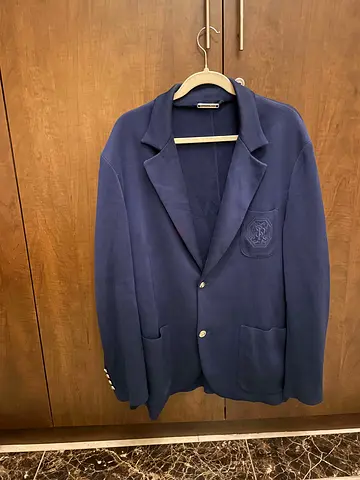 stefano ricci 100% silk coat / blazer navy blue