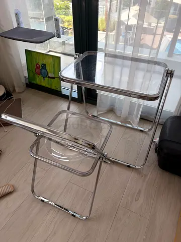Set Clear Acrylic Nesting Tables - Modern Transparent Side Tables