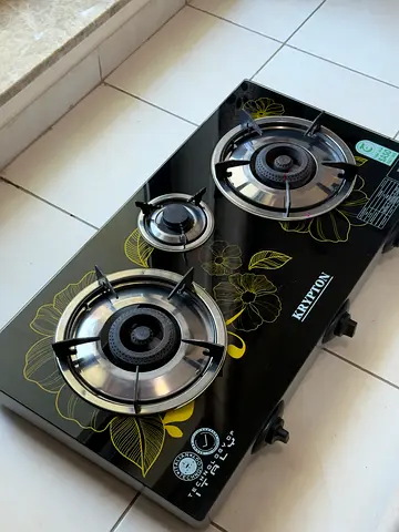 Krypton 3-Burner Glass Top Gas Stove - Minimal used - Perfect Working Condition
