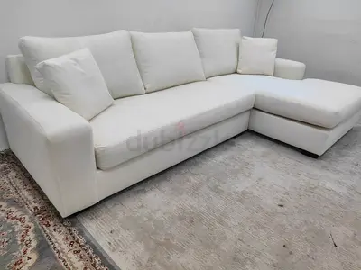 Authentic pottery barn off white color lshape sofa