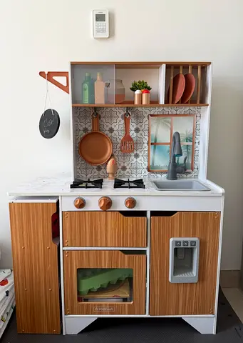 Wooden Pretend Play Kitchen Set - Complete with Oven, Sink, and Accessories