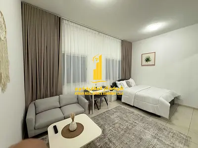 For monthly rent in Ajman - a luxurious studio with a Fully separate kitchen, fully furnished new, elegant furniture and a fully equipped kitchen