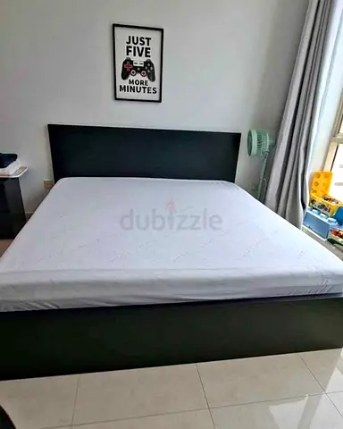 IKEA MALM Queen Size Bed + 2 Storage Drawers + Mattress