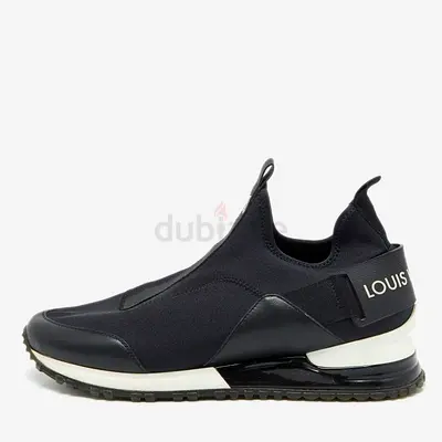 Louis Vuitton Black Neoprene and Leather Run Away Slip On Sneakers
