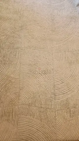 Mint/white Textured Modern Area Rug with Circular Pattern - Good Condition