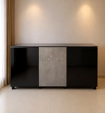 Modern Black and Grey Sideboard Cabinet