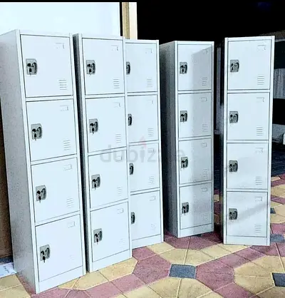 Used 4-Column Metal Locker Units — 12 Compartments, White