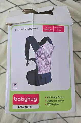 Babyhug 2-in-1 Ergonomic Baby Carrier (up to 12kg) - Pink Wave