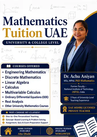 MATHEMATICS TUTOR - PRE-UNIVERSITY/UNIVERSITY