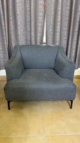 Gray Fabric Accent Armchair - Good Condition