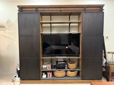MARINA HOME Biblio Oak Industrial Grand TV Cabinet entertainment center bookcase H245 L260 D50cm