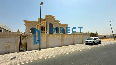 A new, exceptional villa with high-end custom finishes and a spacious garden for sale in Al Hoshi, Sharjah.