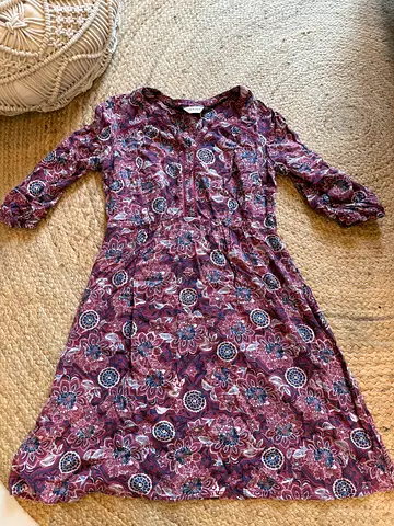 Womens long-sleeve boho dress - M