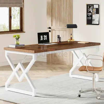 160 cm Executive Office Desk with Metal Frame and Wooden Top