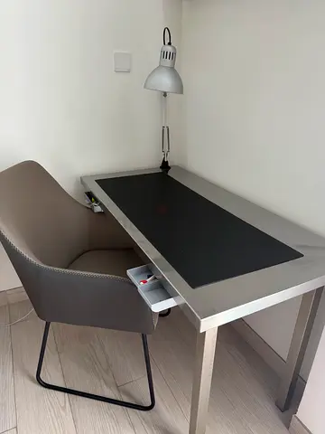 Modern Stainless Steel Office Desk - Good Condition