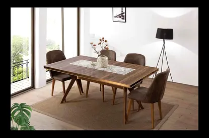 6 Seater wooden Dining Table with 6 Chairs