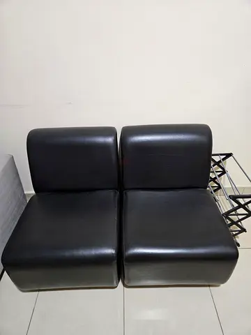 Set of 2 Black Modular Sofa Seats -