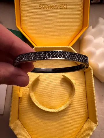 Swarovski black crystal bangle bracelet (Brand New)