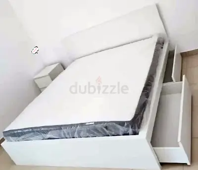 IKEA Malam queen size bed 160/200cm bed with 2 storage drawers underneath  and Ikea mattress
