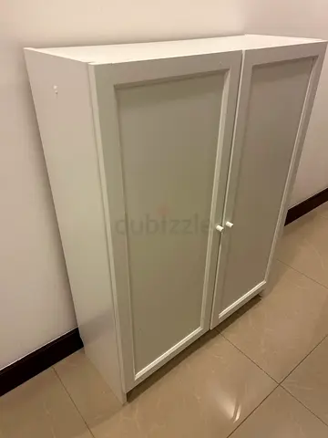 White 2-Door Wardrobe / Storage Cabinet - Good Condition