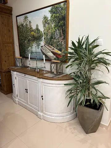 MARINA HOME provincial sideboard cupboard side table solid oak wood natural top L196 D48 H86 cm