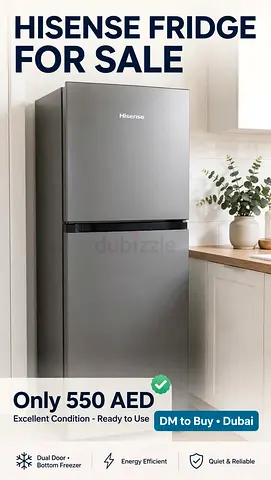 Hisense Double-Door Fridge – Good Condition, Ready to Use