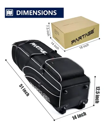 Brand New Partage Pro Black Golf Travel Bag with Wheels