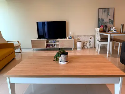 Wooden Coffee Table with White Frame - Good Condition