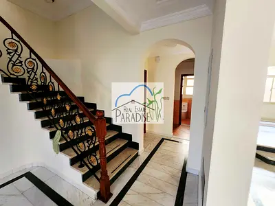 Available 5 bedroom all master bedrooms/living dinning /central AC,G+2 / maids room/ shared swimmin